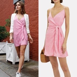 Rails Malia Pink Gingham Wrap Dress